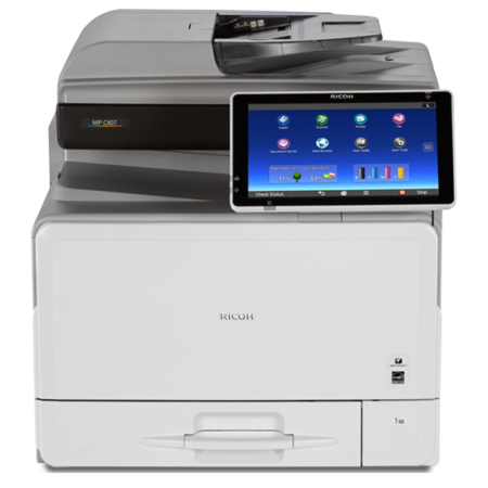 Ricoh MP C407 Color Laser Multifunction Commercial Printer Copier Scanner (Optional 2nd Tray) For Office