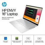 HP ENVY 16-h1053dx 13th Gen Intel Core i7-13700H 16" 16GB DDR5-5200 RAM 1TB PCIe Gen4 NVMe M.2 SSD 8GB GDDR6 Dedicated NVIDIA RTX 4060 Laptop GPU 5MP IR Webcam Multi-Touch Laptop Dual Mics Audio by Bang & Olufsen Quad Speakers Windows 11 2024 Model 1 Year Manufacturer Warranty
